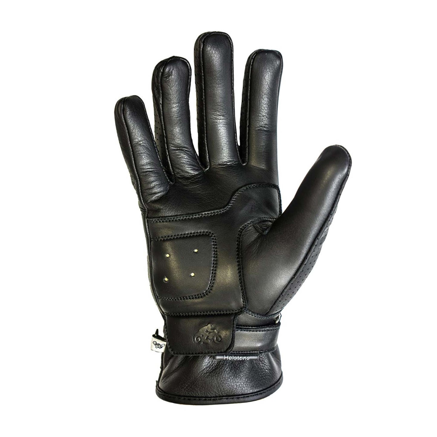Helstons Basic Perforated Leather Gloves - Black