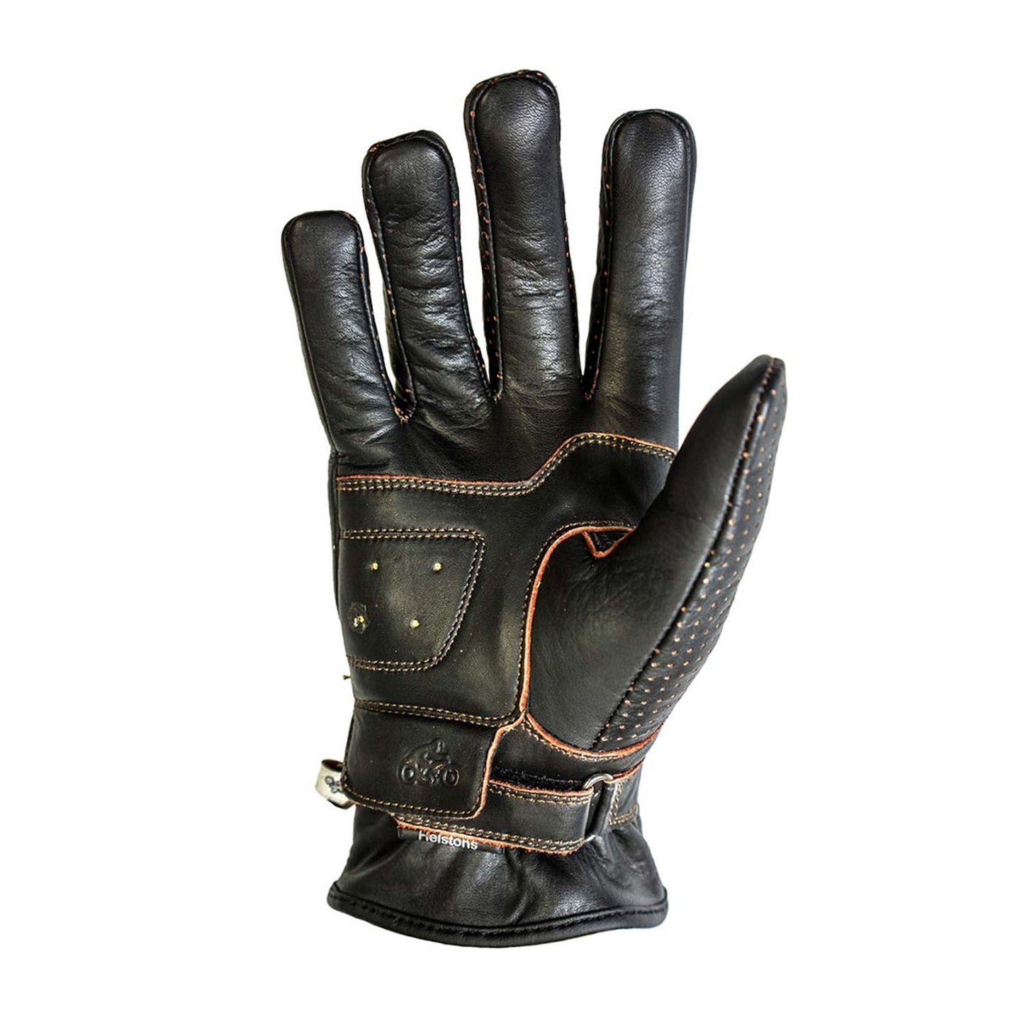 Helstons Basic Perforated Leather Gloves - Brown