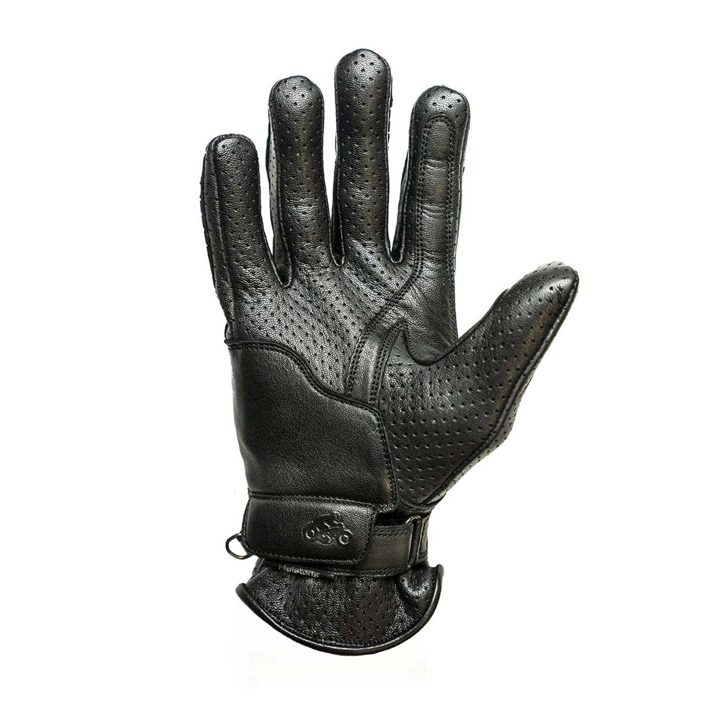 Helstons Corporate Perforated Leather Gloves - Black