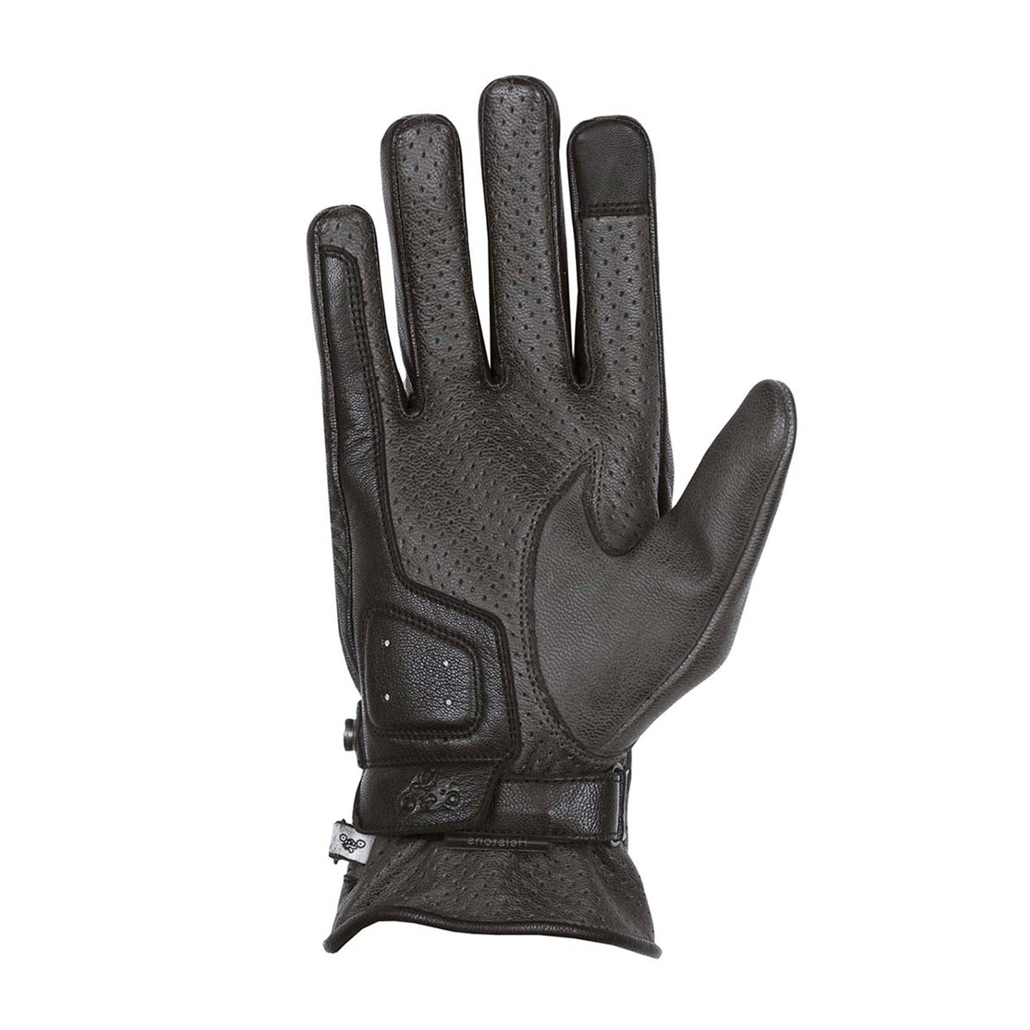 Helstons Eagle Perforated Leather Gloves - Black