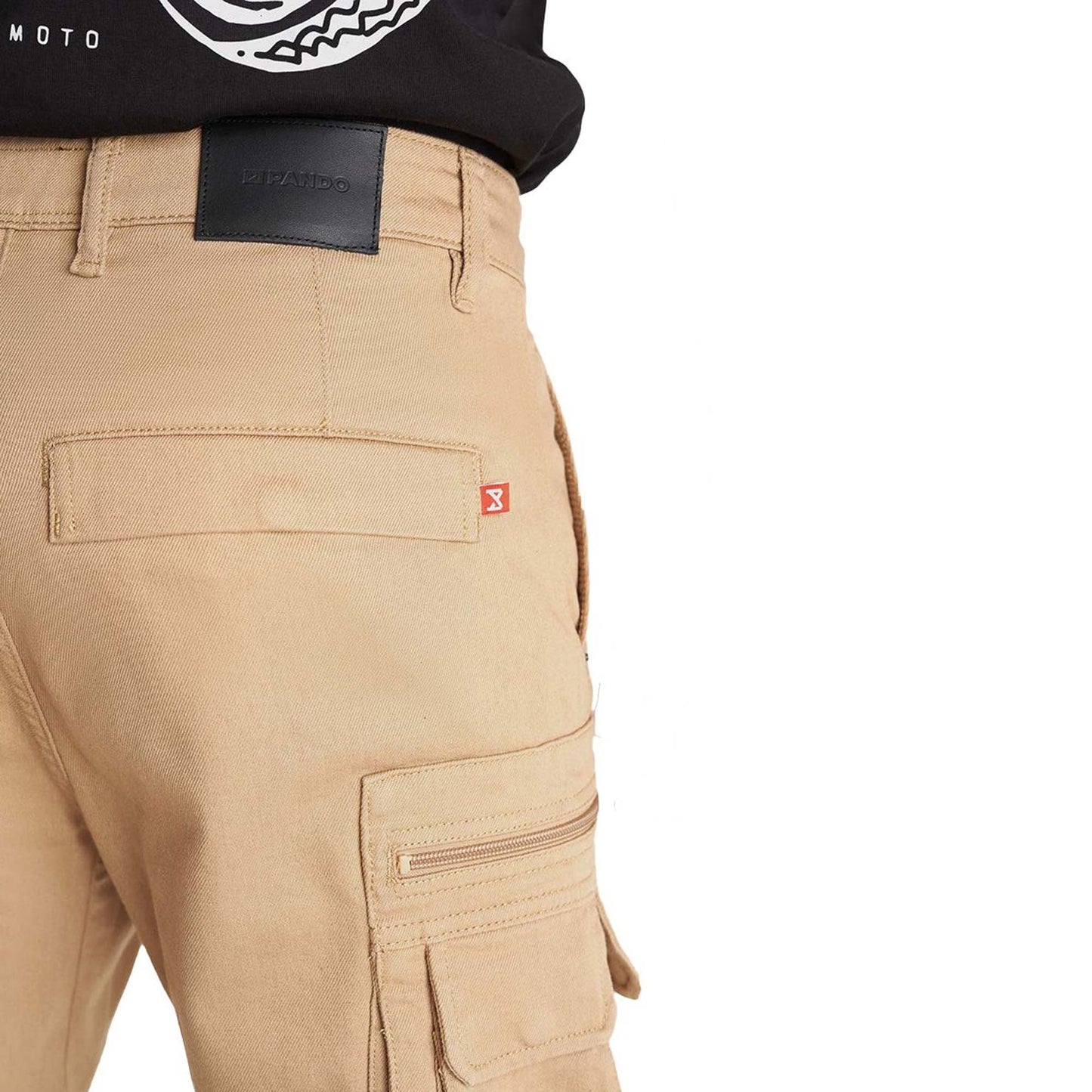 Pando Moto Desert Tapered Fit Cargo Trousers - Sand