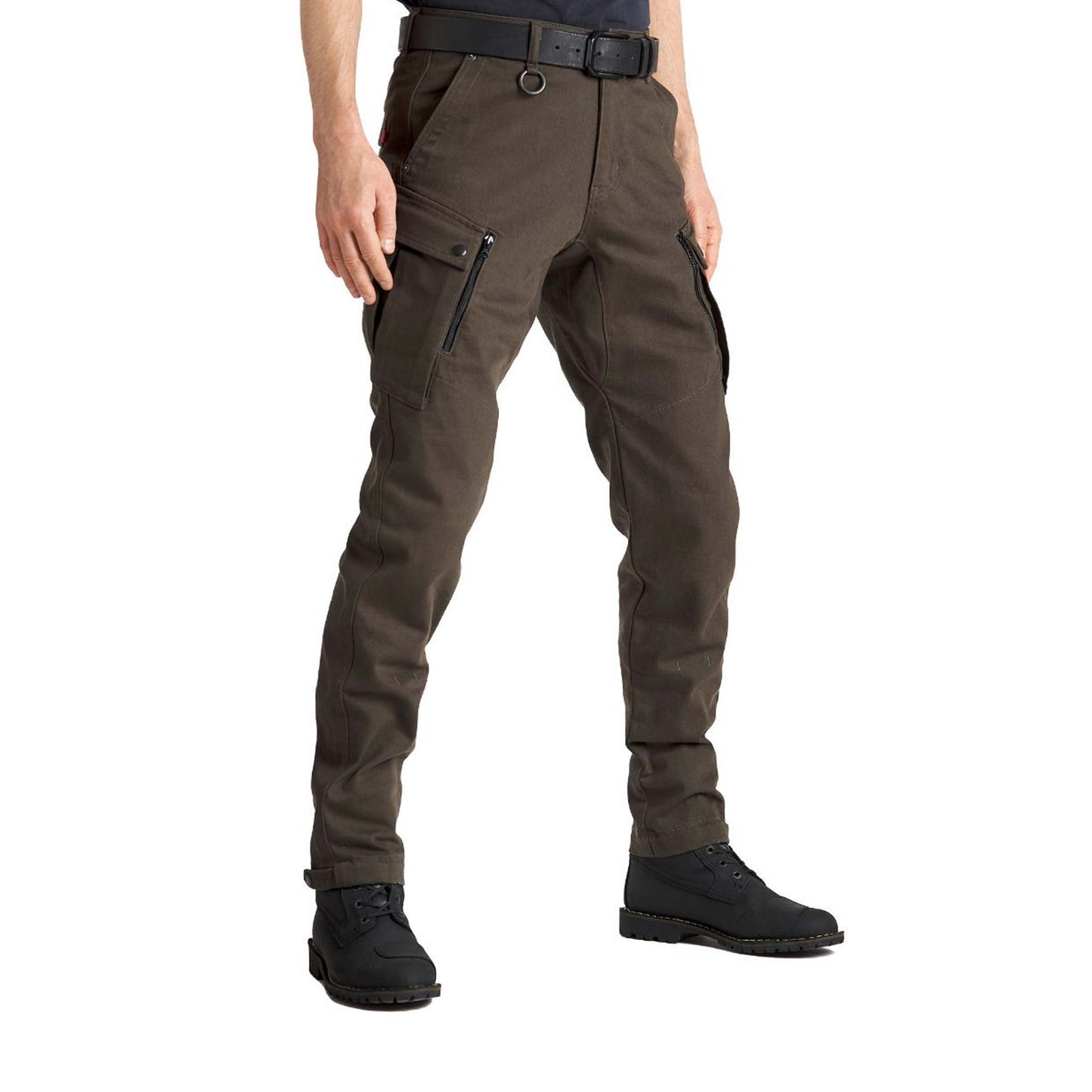 Pando Moto Mark Kev 02 Tapered Fit Cargo Trousers - Olive