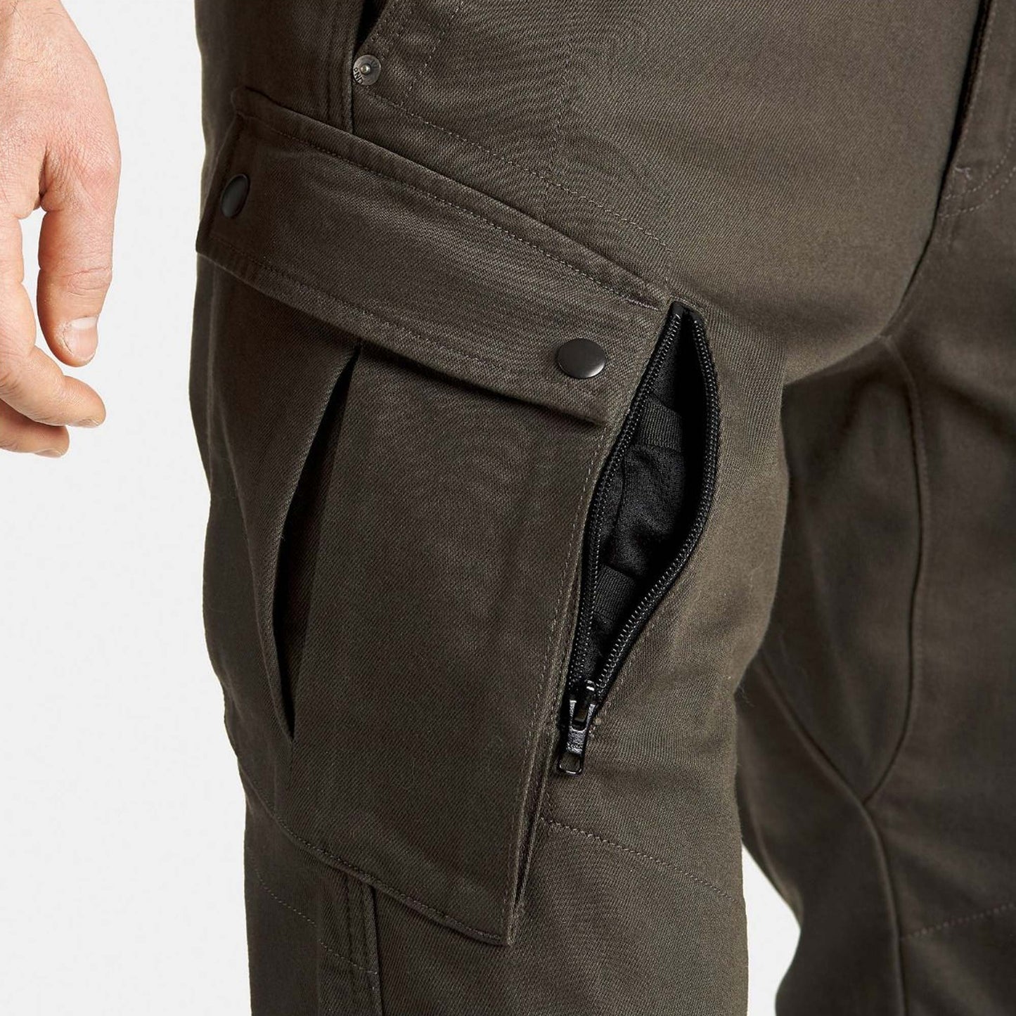 Pando Moto Mark Kev 02 Tapered Fit Cargo Trousers - Olive