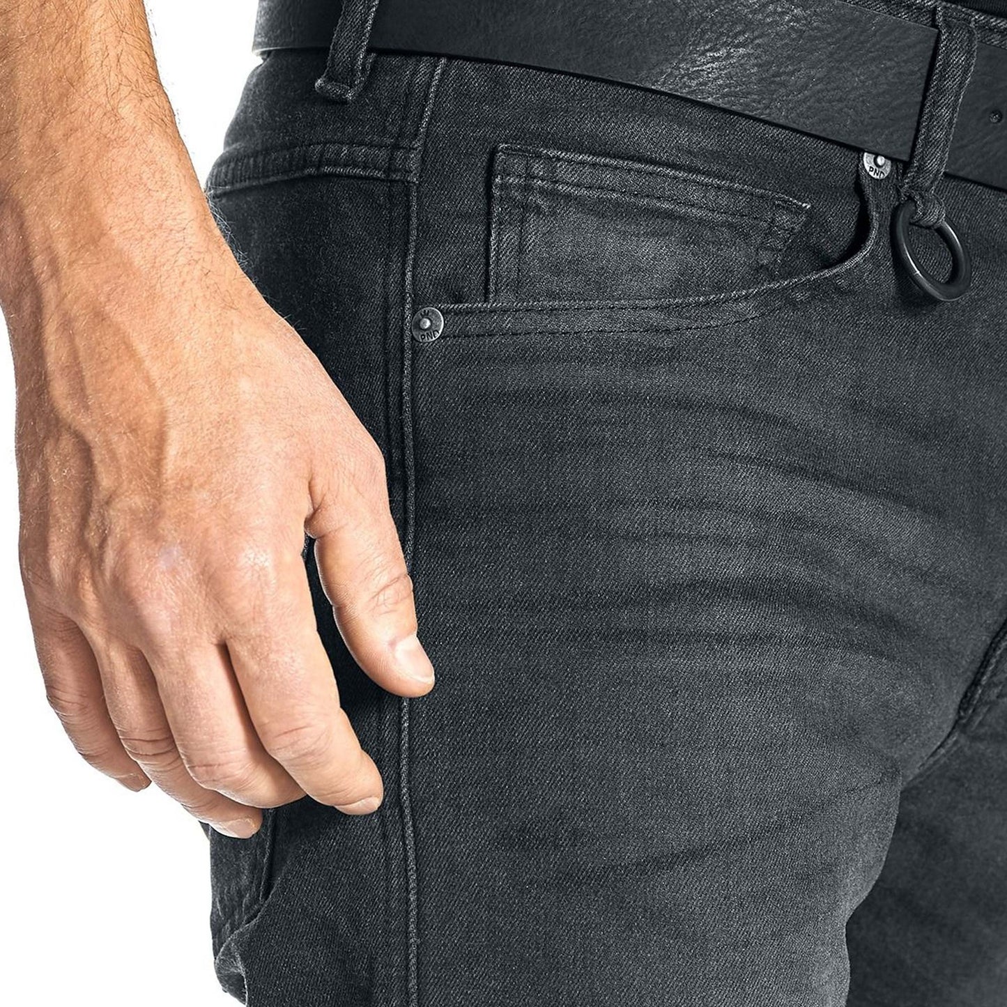 Pando Moto Robby Slim Fit Jeans - Black