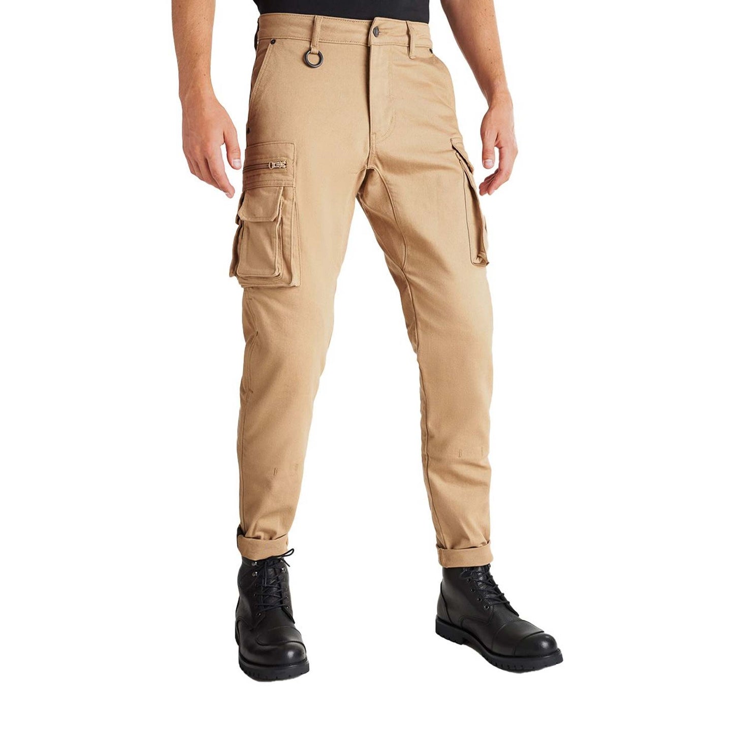 Pando Moto Desert Tapered Fit Cargo Trousers - Sand