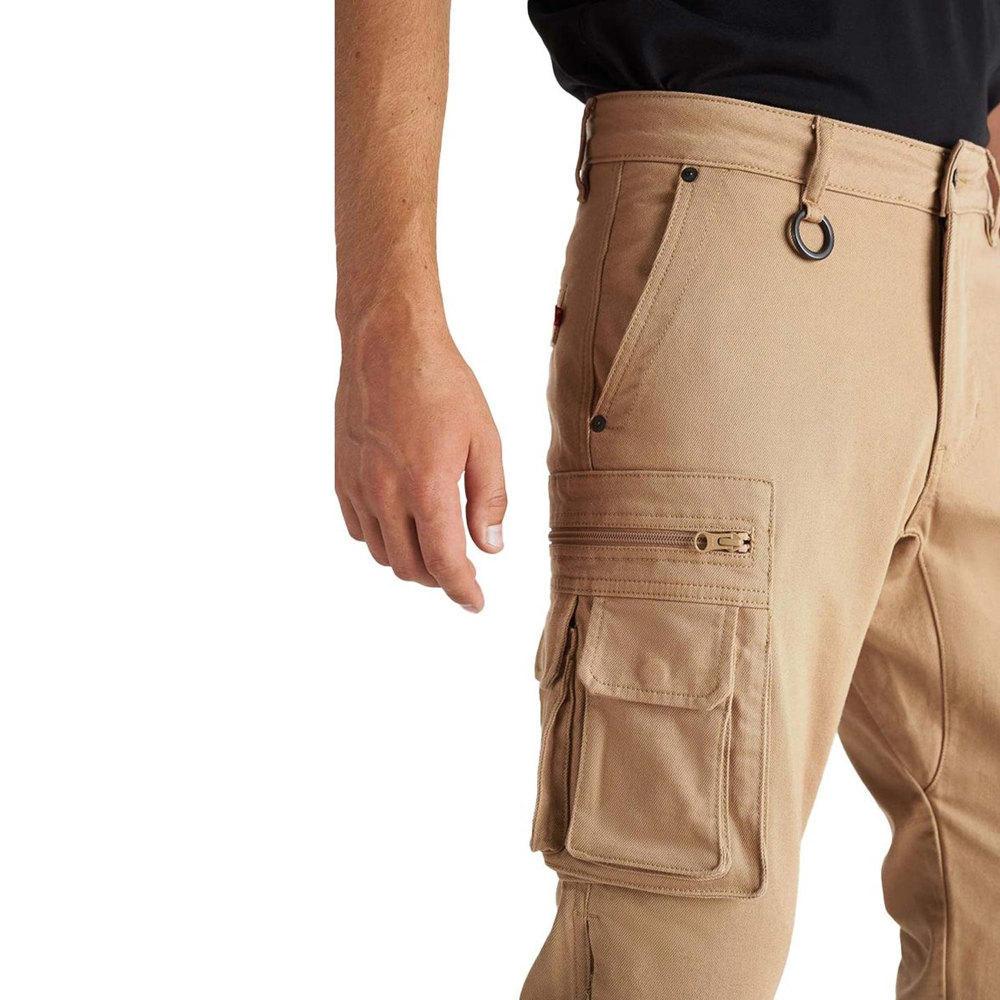 Pando Moto Desert Tapered Fit Cargo Trousers - Sand