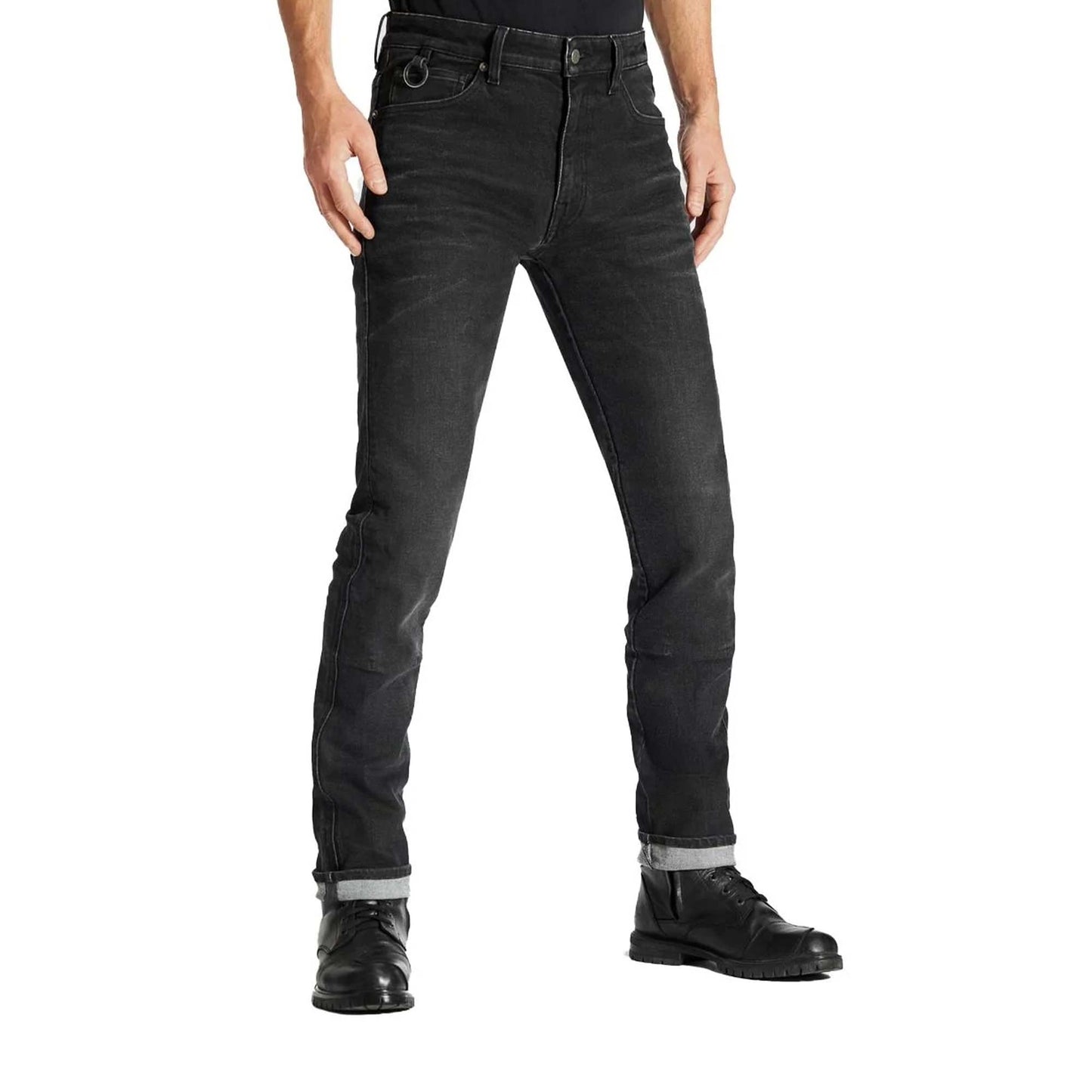 Pando Moto Robby Arm 01 Slim Fit Jeans - Black