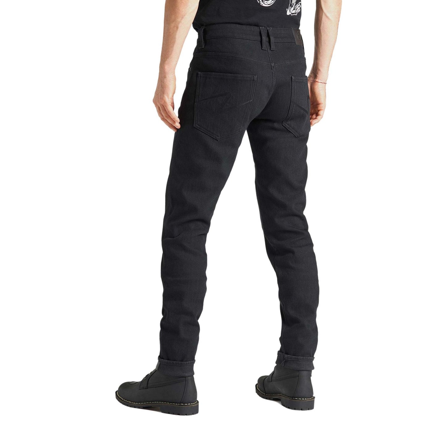 Pando Moto Steel Black 02 Slim Fit Jeans - Black